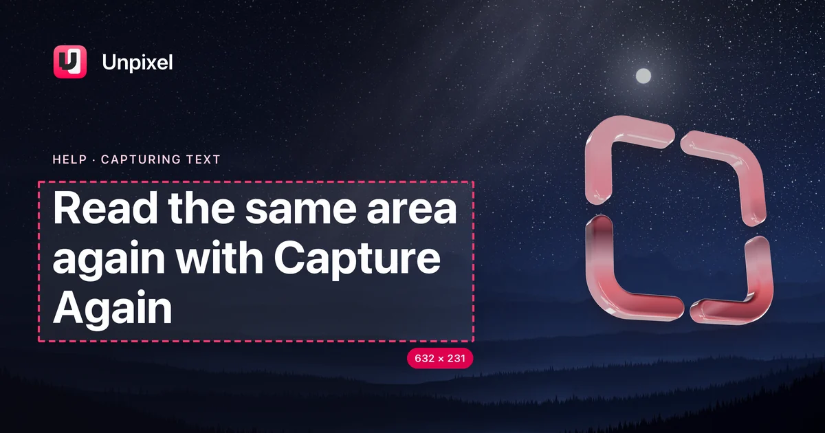 Title card: Read the same area again with Capture Again