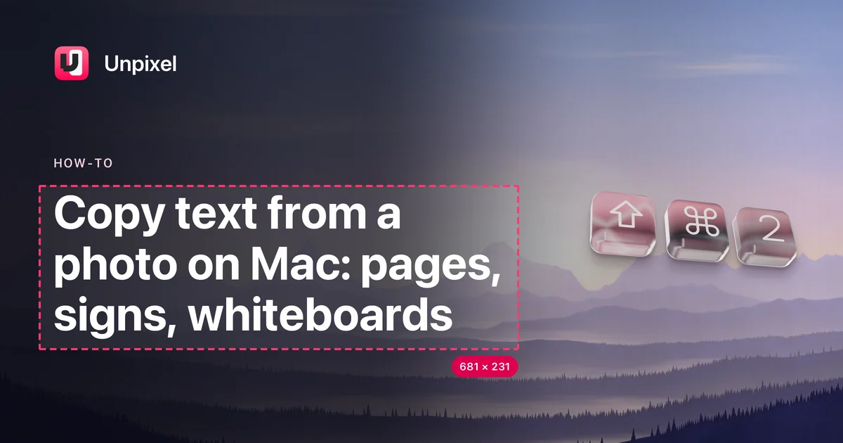 Title card: Copy text from a photo on Mac: pages, signs, whiteboards