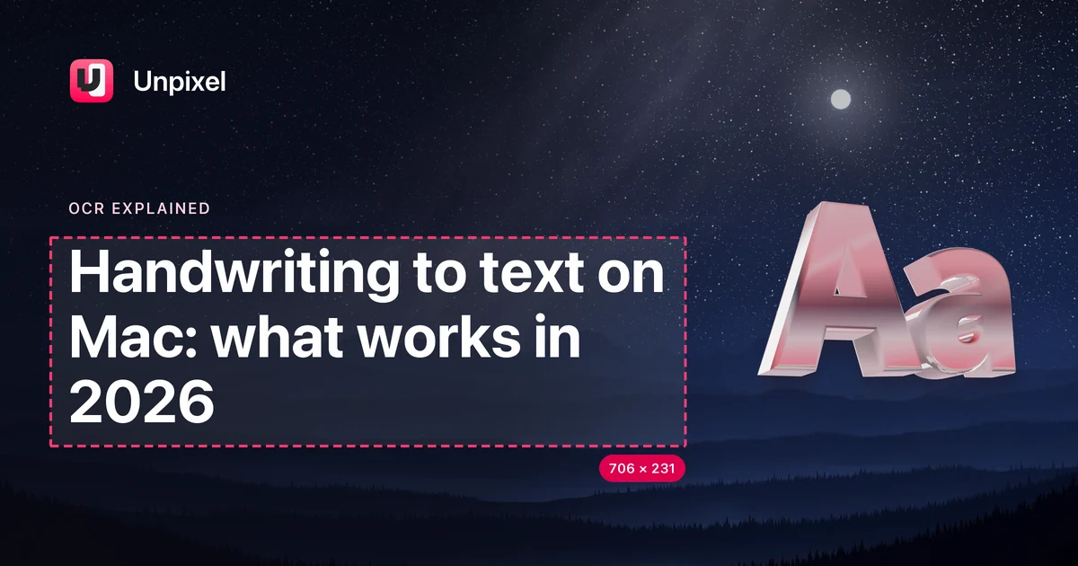 Title card: Handwriting to text on Mac: what works in 2026