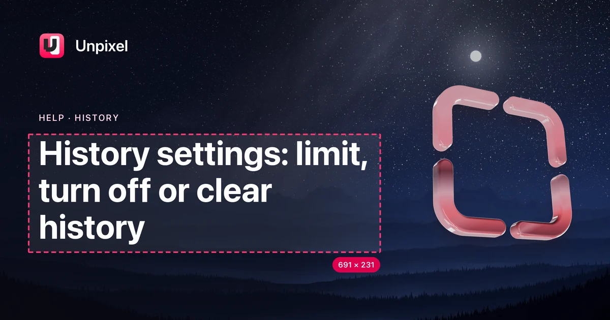 Title card: History settings: limit, turn off or clear history