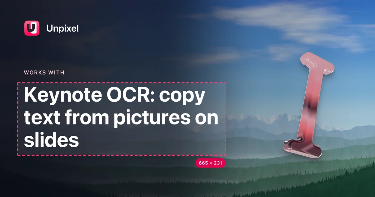 Title card: Keynote OCR: copy text from pictures on slides