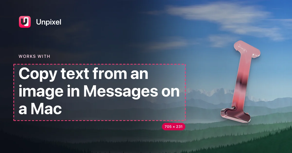 Title card: Copy text from an image in Messages on a Mac