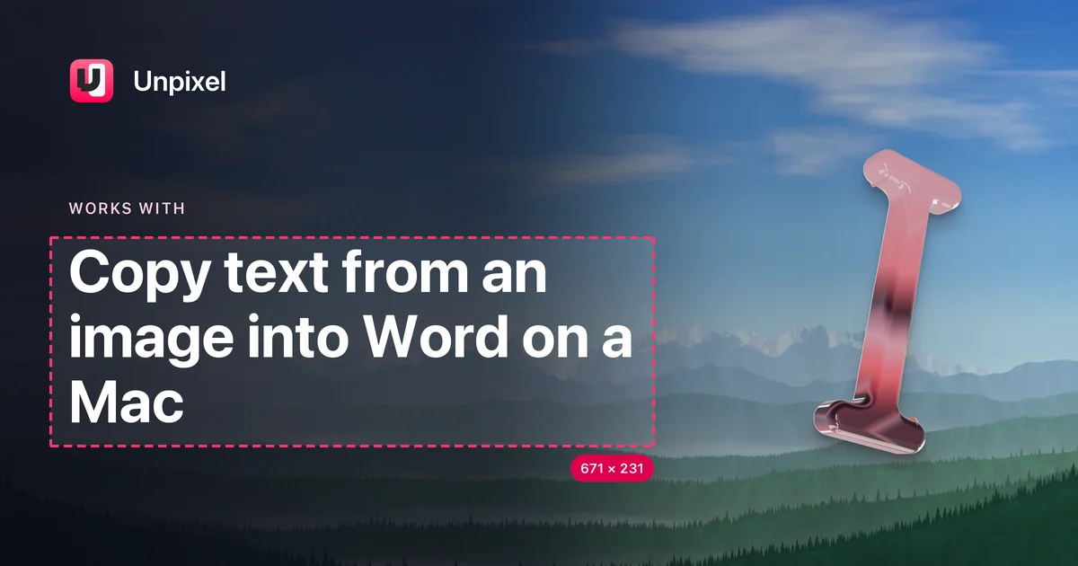 Title card: Copy text from an image into Word on a Mac