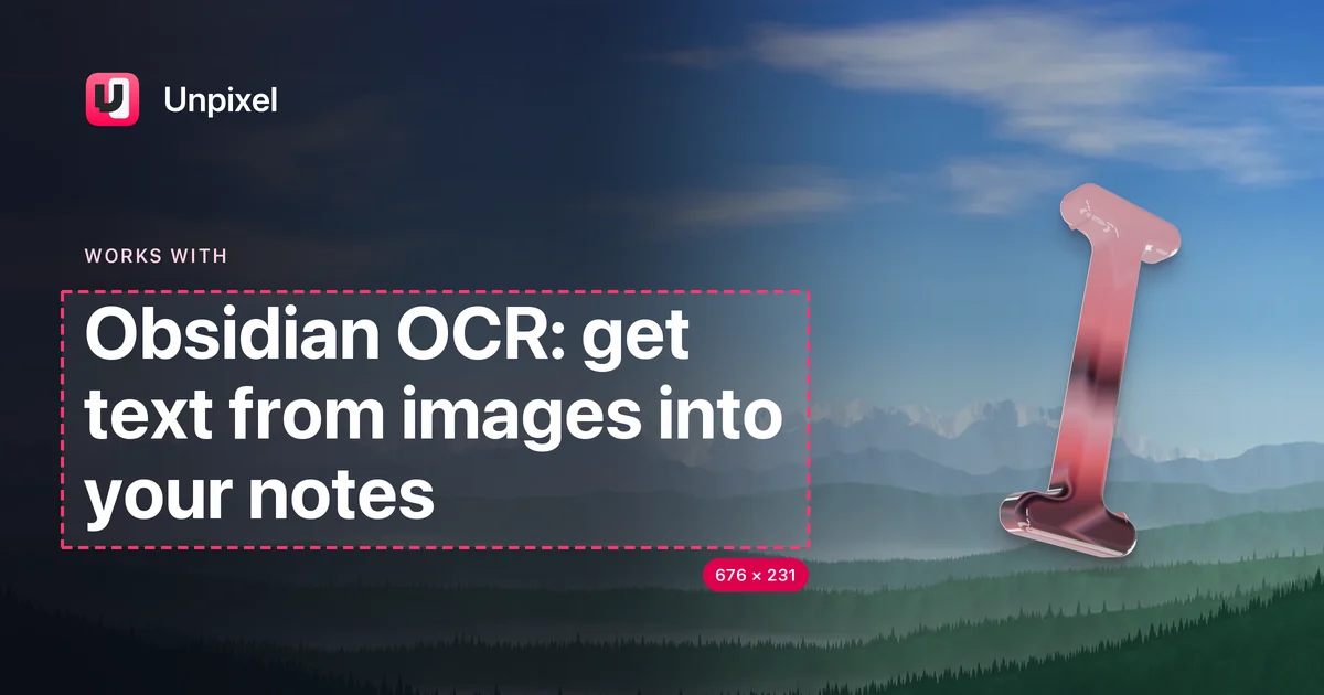 Title card: Obsidian OCR: get text from images into your notes