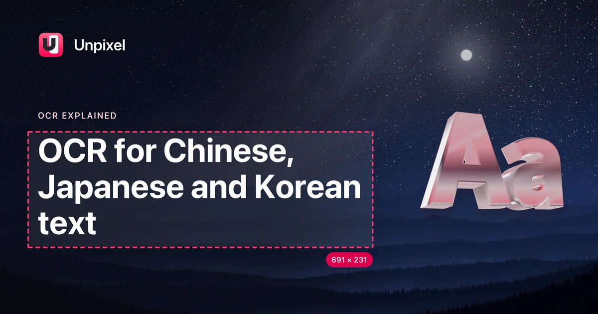 Title card: OCR for Chinese, Japanese and Korean text