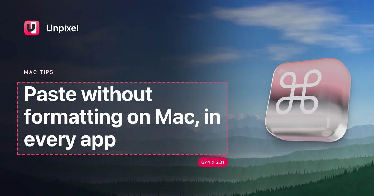 Title card: Paste without formatting on Mac, in every app