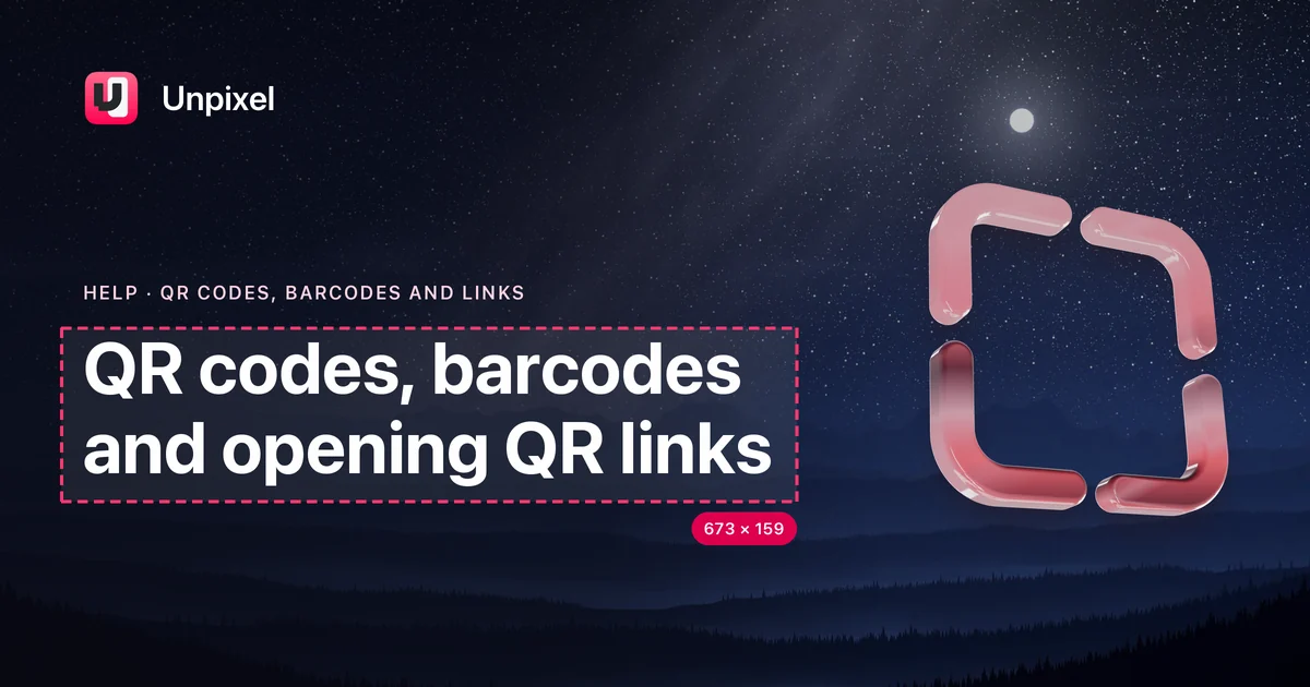 Title card: QR codes, barcodes and opening QR links
