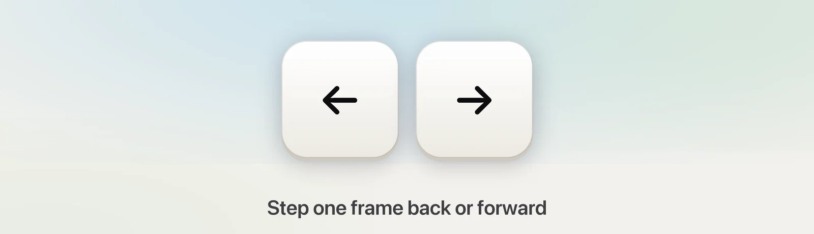 Left and Right Arrow keys step through frames