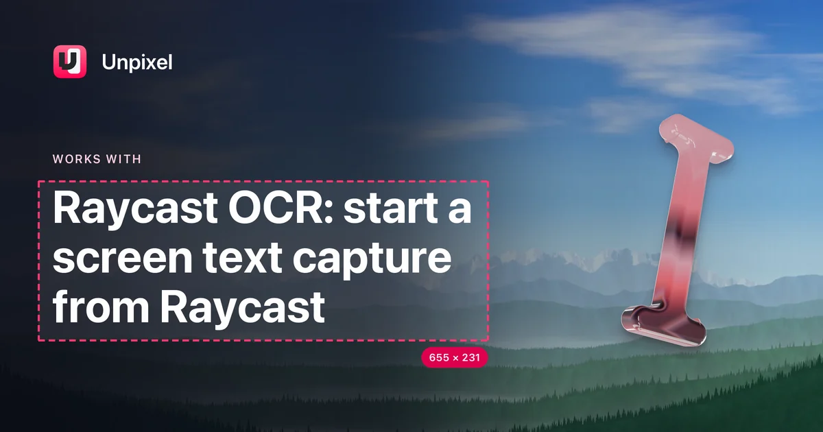 Title card: Raycast OCR: start a screen text capture from Raycast