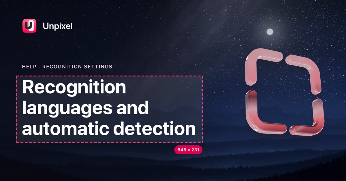 Title card: Recognition languages and automatic detection