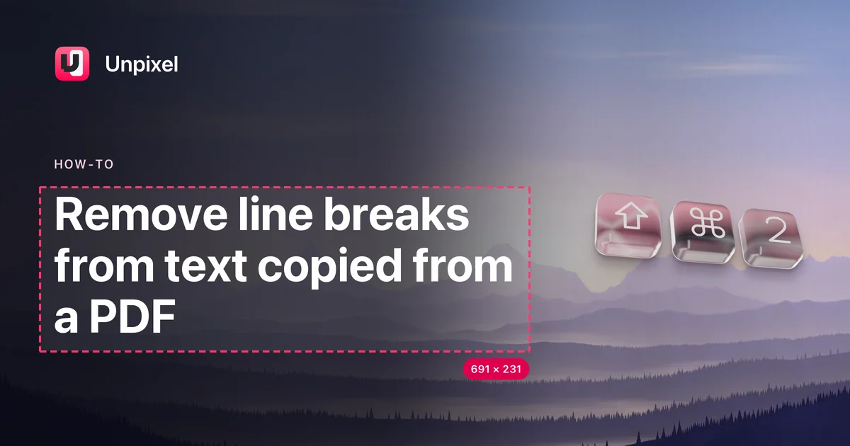 Title card: Remove line breaks from text copied from a PDF