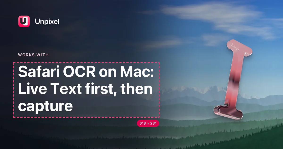 Title card: Safari OCR on Mac: Live Text first, then capture