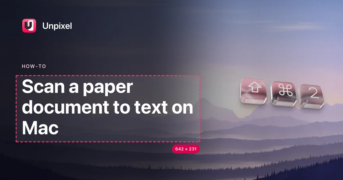Title card: Scan a paper document to text on Mac