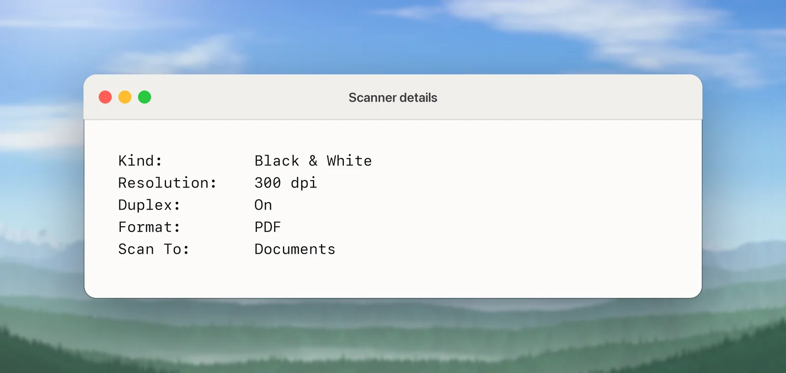 Scanner settings that help text recognition