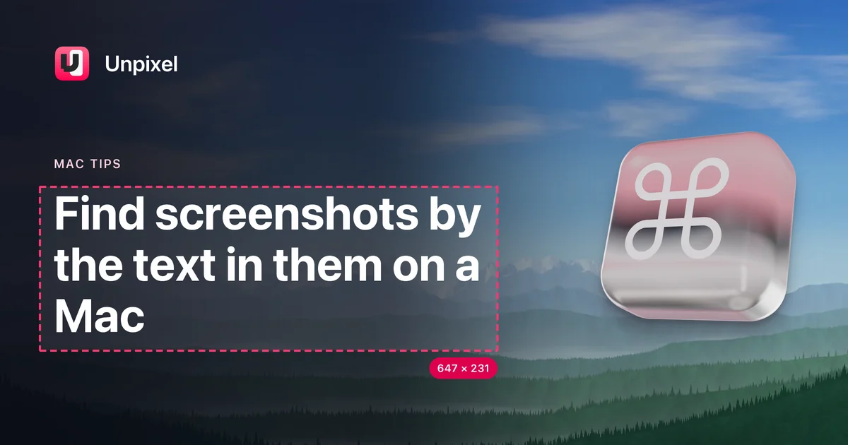 Title card: Find screenshots by the text in them on a Mac