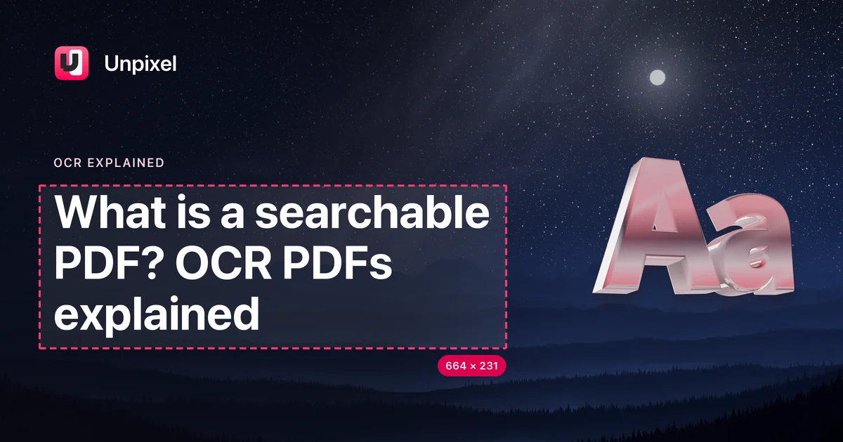 Title card: What is a searchable PDF? OCR PDFs explained