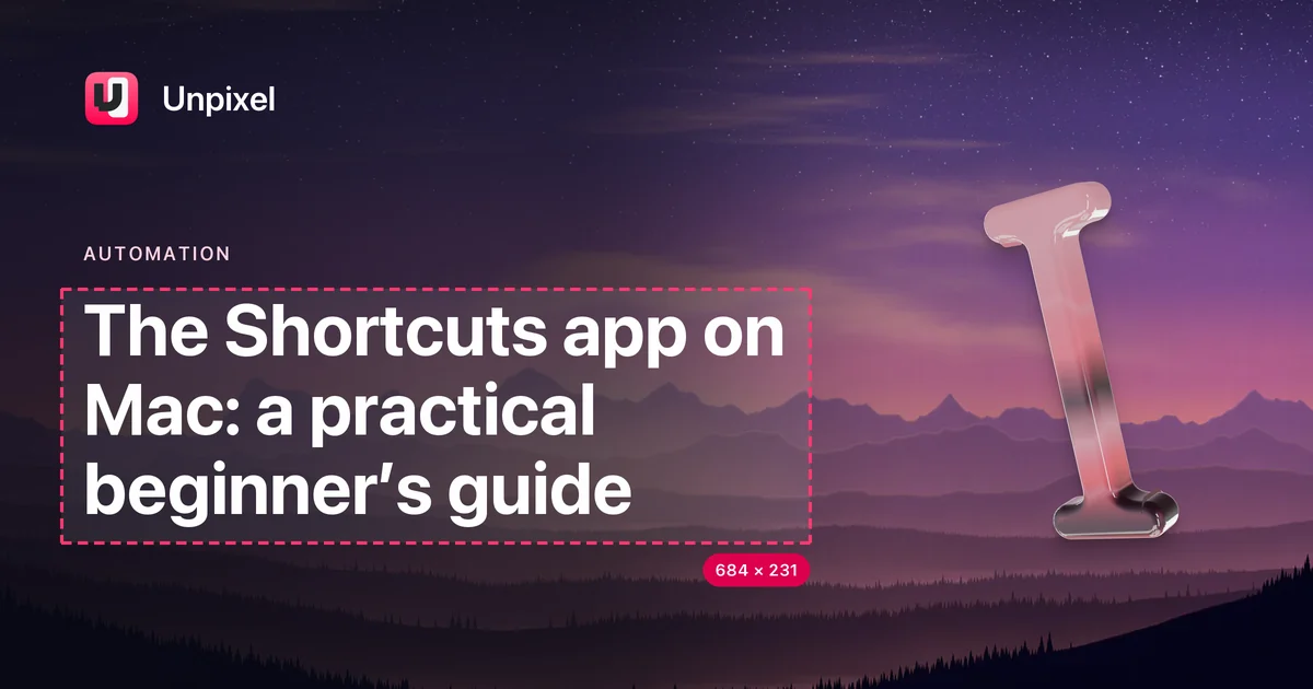 Title card: The Shortcuts app on Mac: a practical beginner’s guide