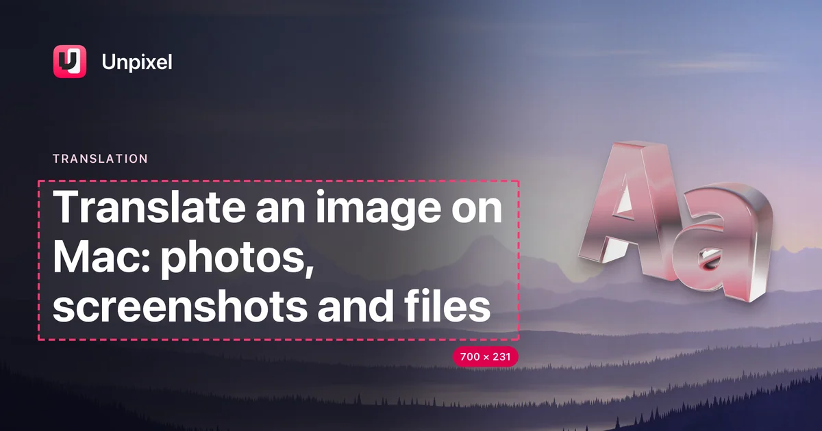 Title card: Translate an image on Mac: photos, screenshots and files