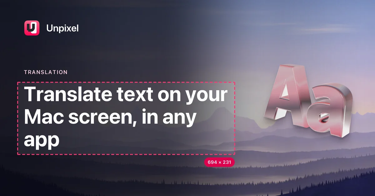 Title card: Translate text on your Mac screen, in any app