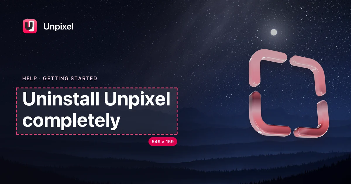 Title card: Uninstall Unpixel completely