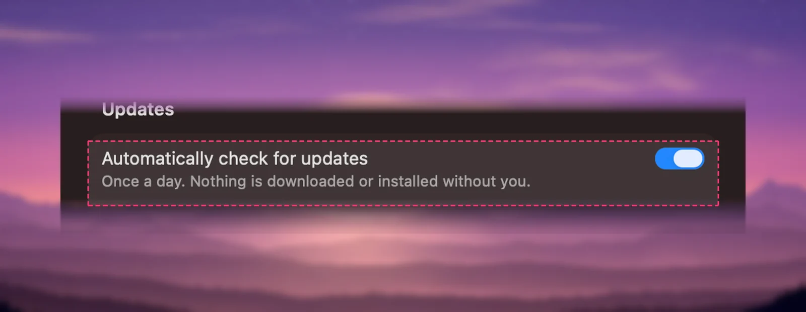 Unpixel’s optional update check