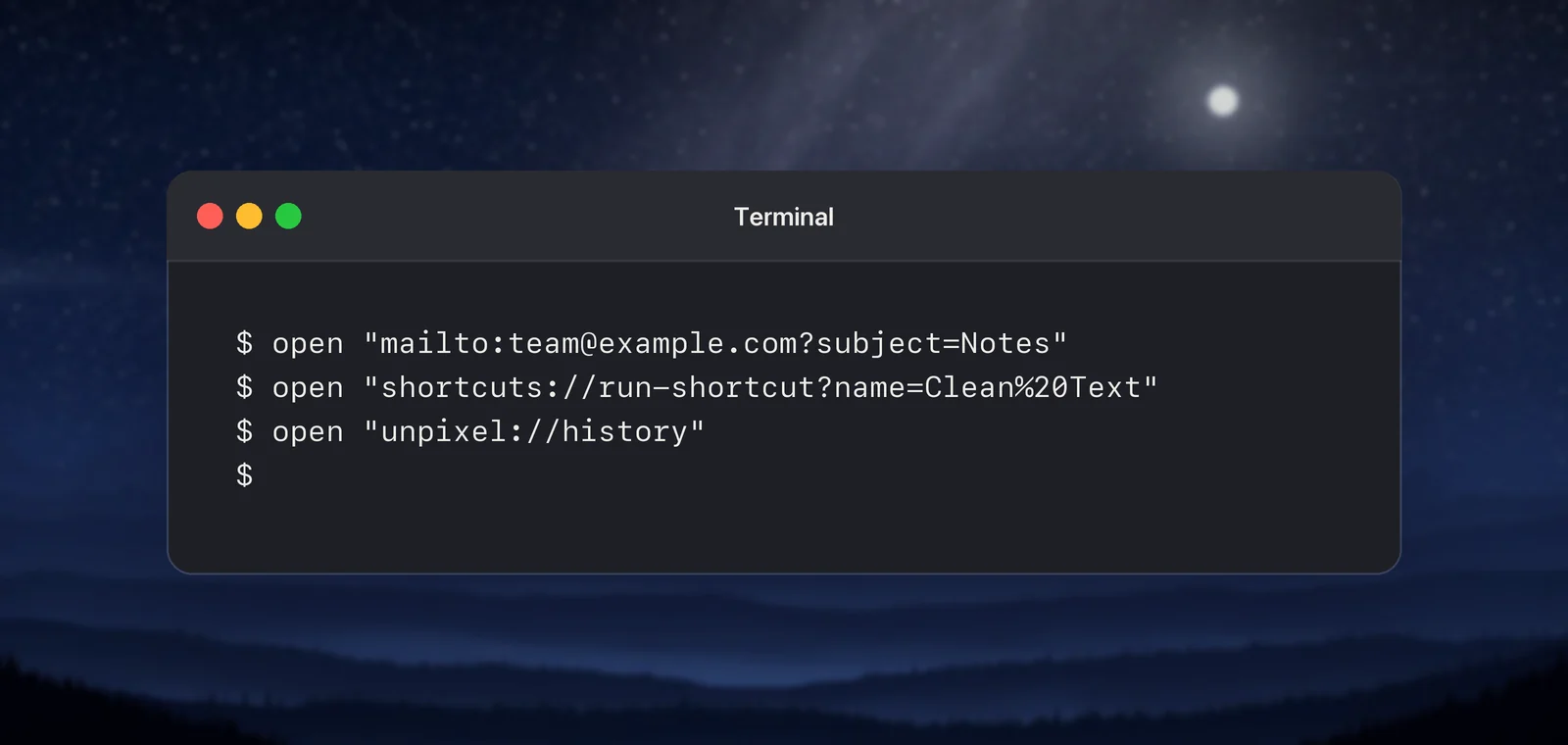Opening URL schemes from Terminal