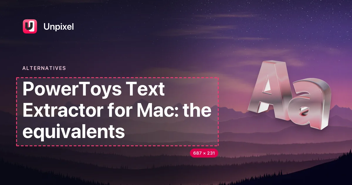 Title card: PowerToys Text Extractor for Mac: the equivalents
