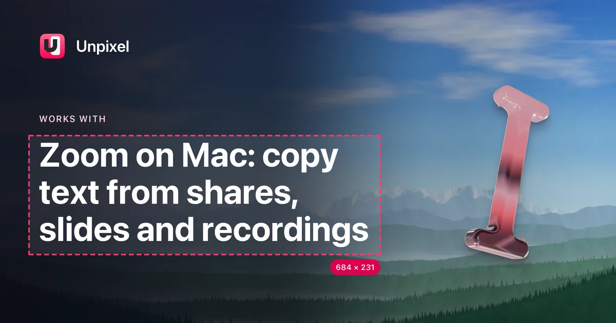Title card: Zoom on Mac: copy text from shares, slides and recordings